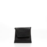 Portamonete con bottone automatico in pelle martellata nero, prodotto da Pianigiani bags